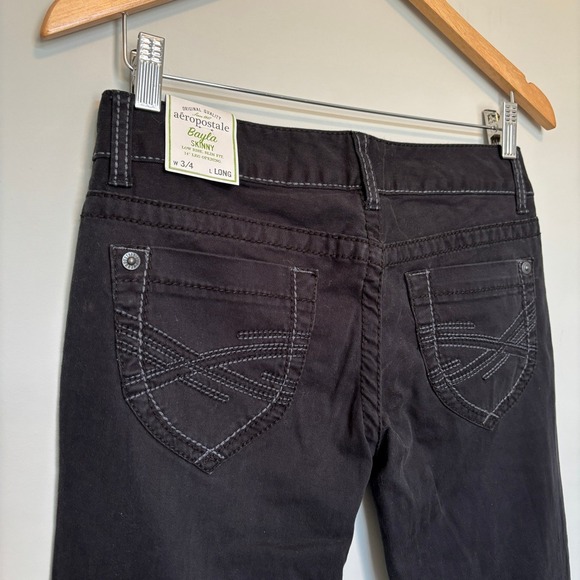 Aeropostale Women's Size 3/4 Long Jean Bayla Skinny Low Rise Y2K 2000s Fashion - Picture 9 of 11